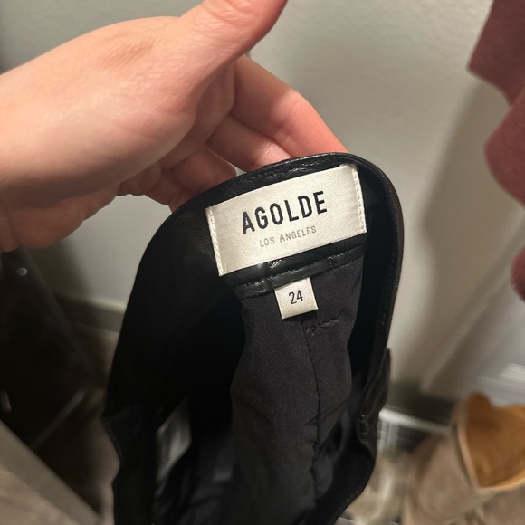 New leather mini skirt Agolde - Picture 2 of 5